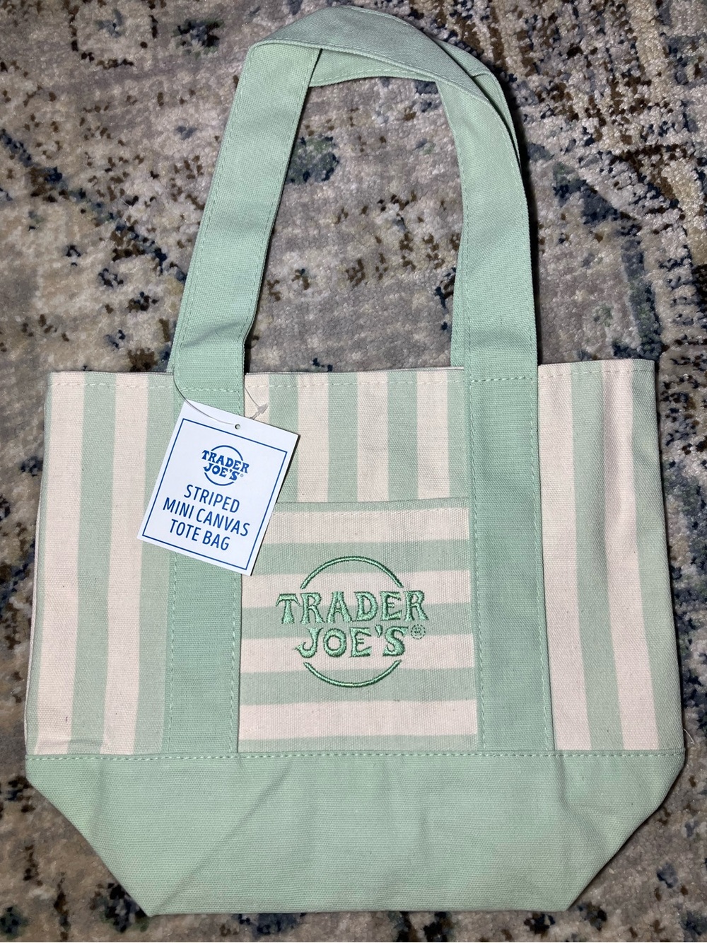 Trader Joe’s Striped Mini Canvas Tote Bag